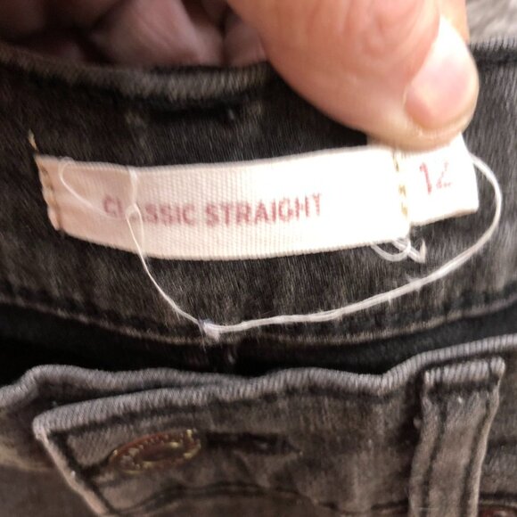 Levi's Womens Jeans Size 12 Classic Straight Black Denim Casual Ankle Pockets - Picture 10 of 15